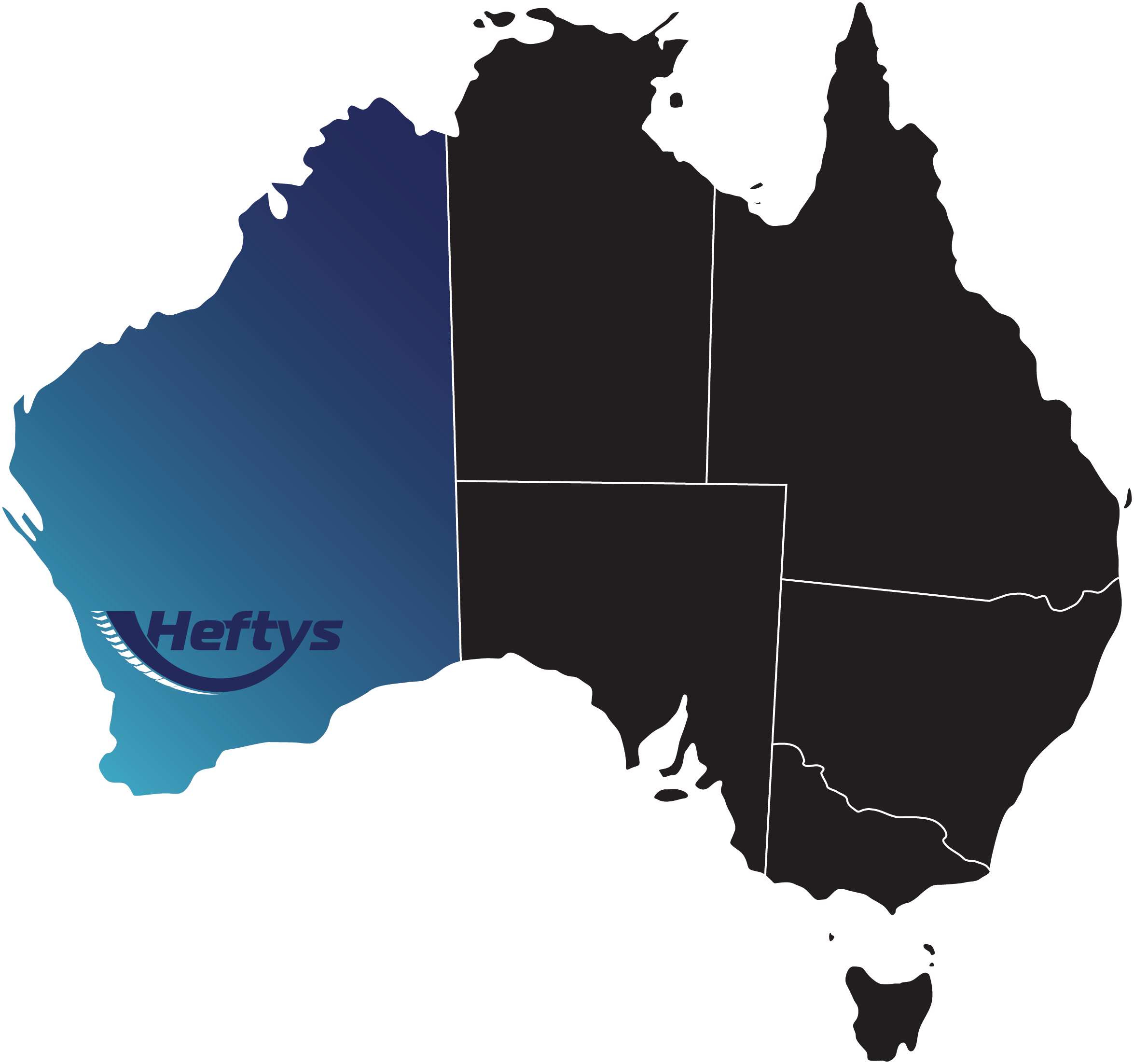 Heftys Tyre Service WA coverage map